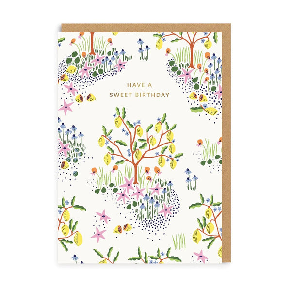 Cath Kidston Sweet Birthday Lemon Trees Greeting Card