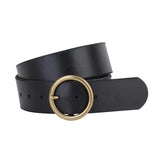 Wide Brass-Toned Single Ring Belt