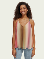 Rainbow Ombre Pleated Tank Top