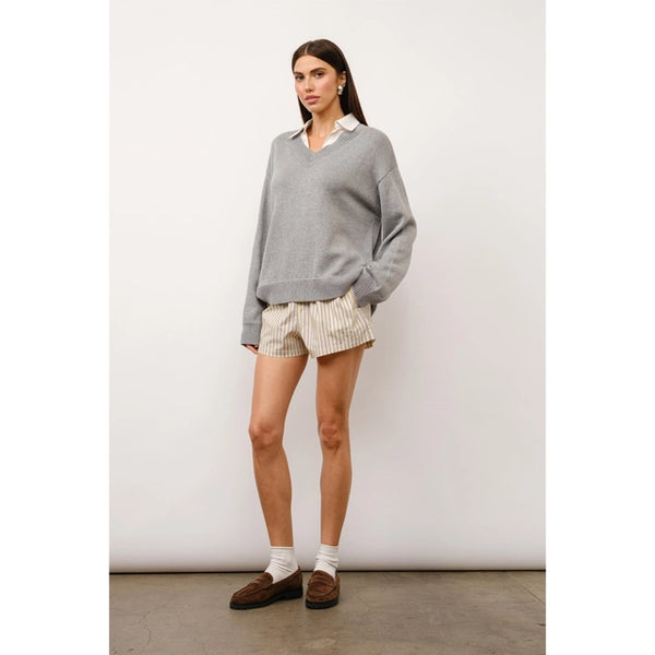 Cove Collared Two-Fer Oversized Sweater