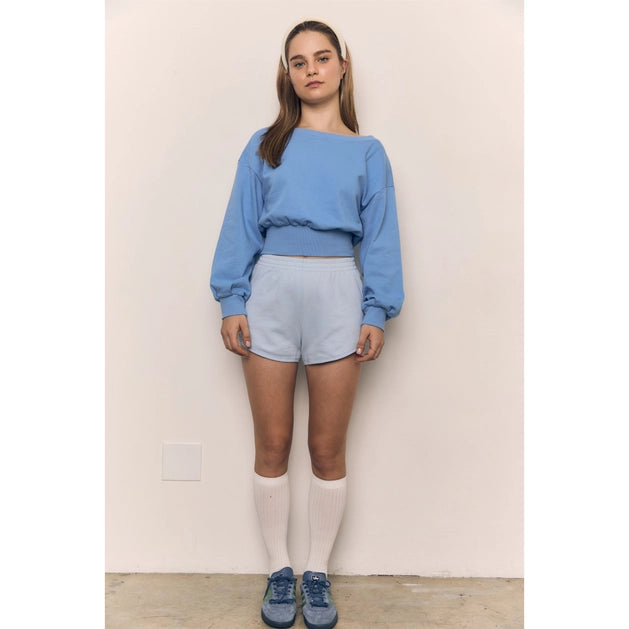 Off Shoulder Lightweight Sweatshirt
