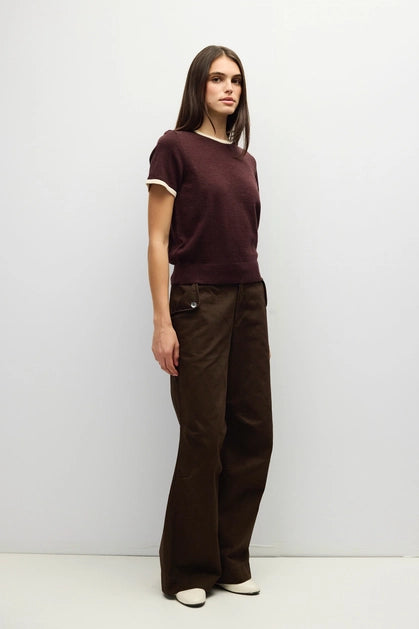 The Joey Top - Brown/Cream