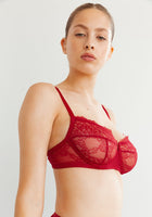 Iris Unlined Balconette Bra - Scarlet