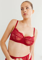 Iris Unlined Balconette Bra - Scarlet