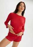 Dream Cotton Pointelle Short - Red