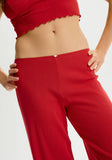 Dream Cotton Pointelle Pant - Red
