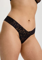 Lace Band Thong - Black