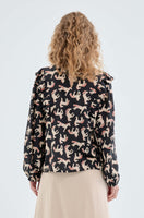 Horse Print Ruffle Blouse