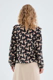 Horse Print Ruffle Blouse