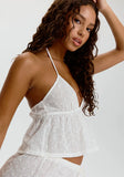 Wander Embroidered Eyelet Halter Cami