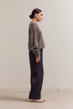 Striped Drop Shoulder Sweater - Tapenade