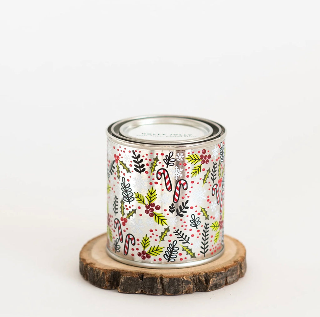 Holly Jolly Candle Paint Tin