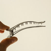 Long Metal Hair Claw Clip - Silver