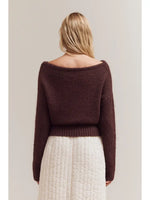 Off Shoulder Sweater - Aubergine