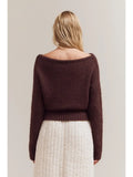 Off Shoulder Sweater - Aubergine