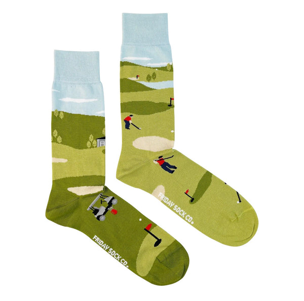Golf Scene Mismatched Socks
