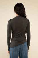 Amara Long Sleeve Top  - Washed Black