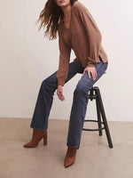 Wilder Cloud V Neck Long Sleeve Top - Penny
