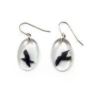 Small Oval Bird Earring