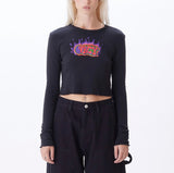 Flaming Graffiti Cropped Jess Fitted Tee