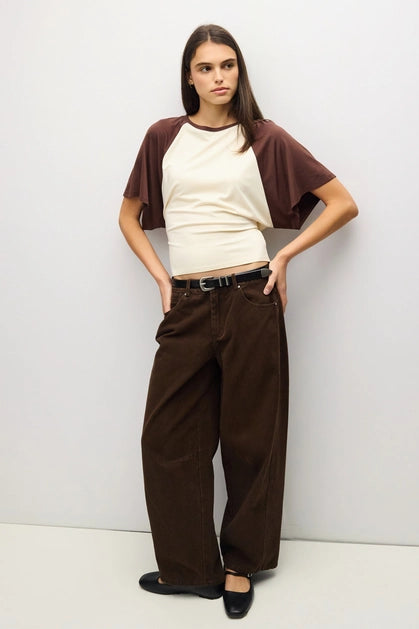The Taylor Top - Cream/Brown