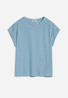 Oneliaa Lovely Stripes Organic Cotton T Shirt - Blueniverse/Light Desert