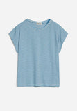 Oneliaa Lovely Stripes Organic Cotton T Shirt - Blueniverse/Light Desert