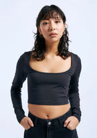 Jane Cropped Top - Off Black