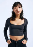 Jane Cropped Top - Off Black