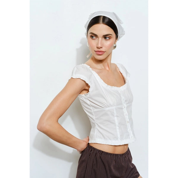 Ingrid Ruffle Top w/ Matching Headscarf