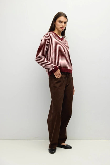 The Beatrice Sweater - Burgundy/Pink
