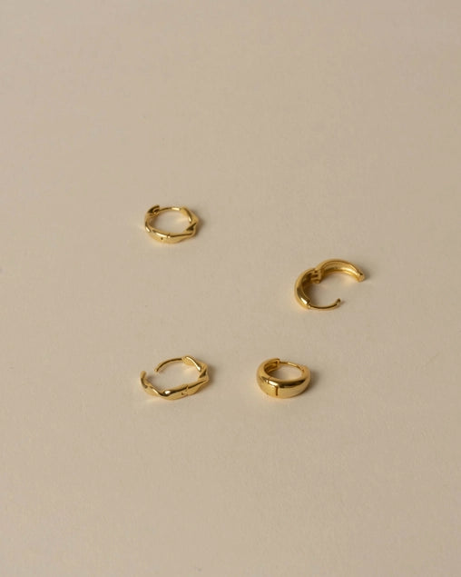 Rory Twist and Thick Hoop Earrings - Set of Two Hoops