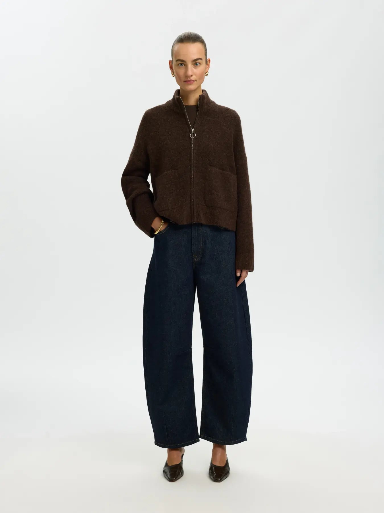 Sia Knit Zip Cardigan - Delicioso Melange