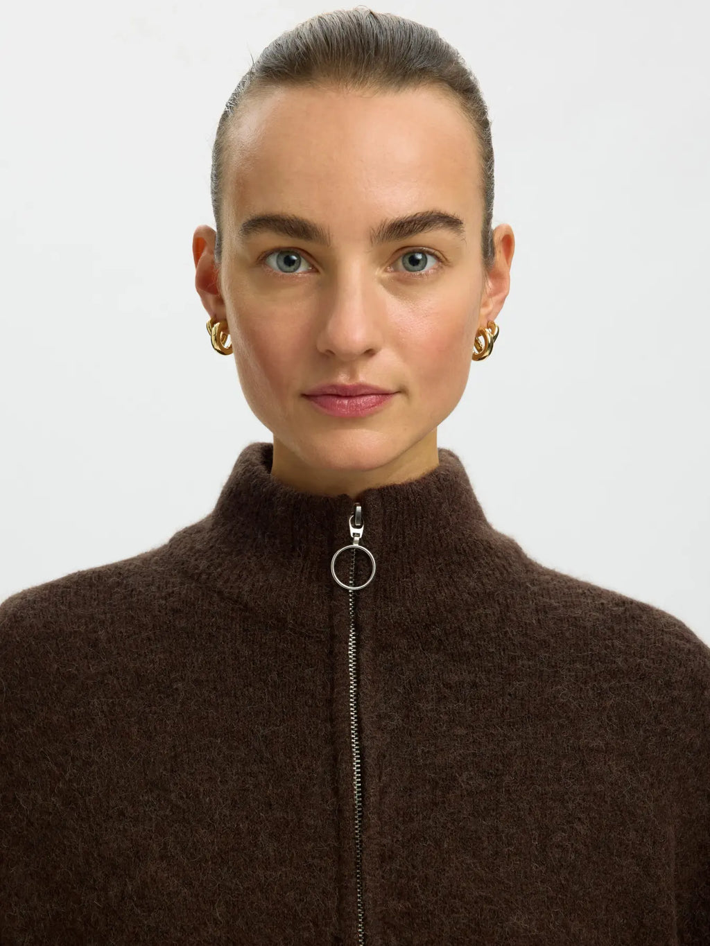 Sia Knit Zip Cardigan - Delicioso Melange