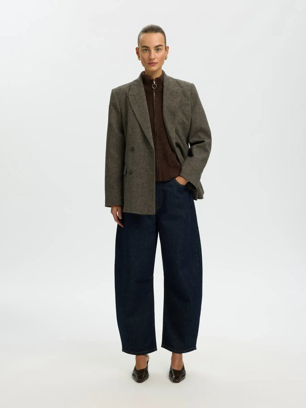 Sia Knit Zip Cardigan - Delicioso Melange