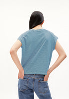 Oneliaa Lovely Stripes Organic Cotton T Shirt - Blueniverse/Light Desert
