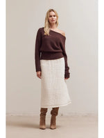 Off Shoulder Sweater - Aubergine