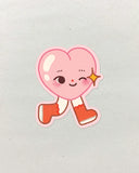 Walking Heart Kiss Cut Vinyl Sticker