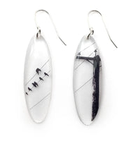 Tall Oval Crow Pole Earring