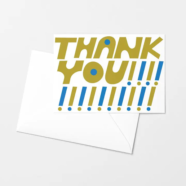 Thank You Exclaim Risograph Greeting Card