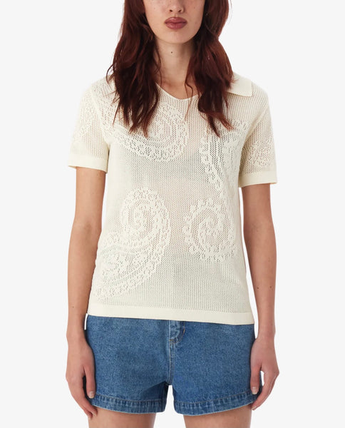 Briana Open Knit Shirt - Unbleached