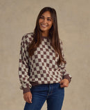Knit Pullover - Plum Checker