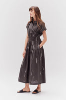 Cotton Print Shirt Dress - Kombu