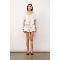 Thea Puff Sleeve Tie Front Top