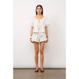 Thea Puff Sleeve Tie Front Top