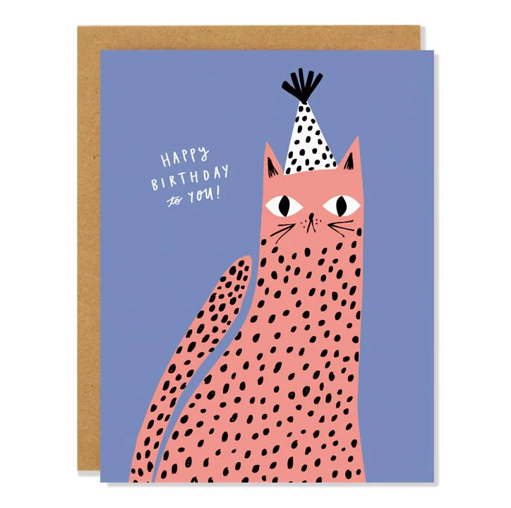 Spotted Cat Birthday Greeting Card