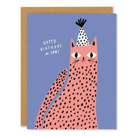 Spotted Cat Birthday Greeting Card
