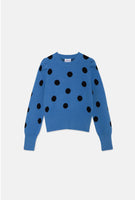 Polka Dot Puff Sleeve Sweater