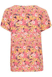 Vera V Short Sleeve - Carmine Flower