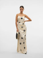 Roe V-Neck Long Dress - Birch/Noma Print